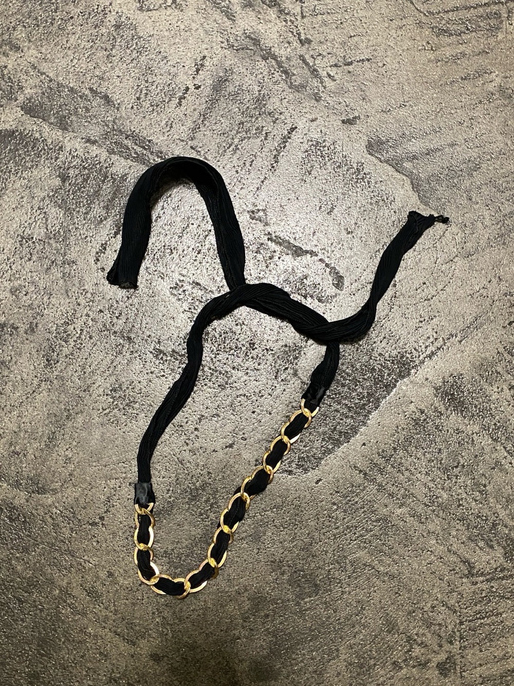 Black Fabric & Gold Link Belt